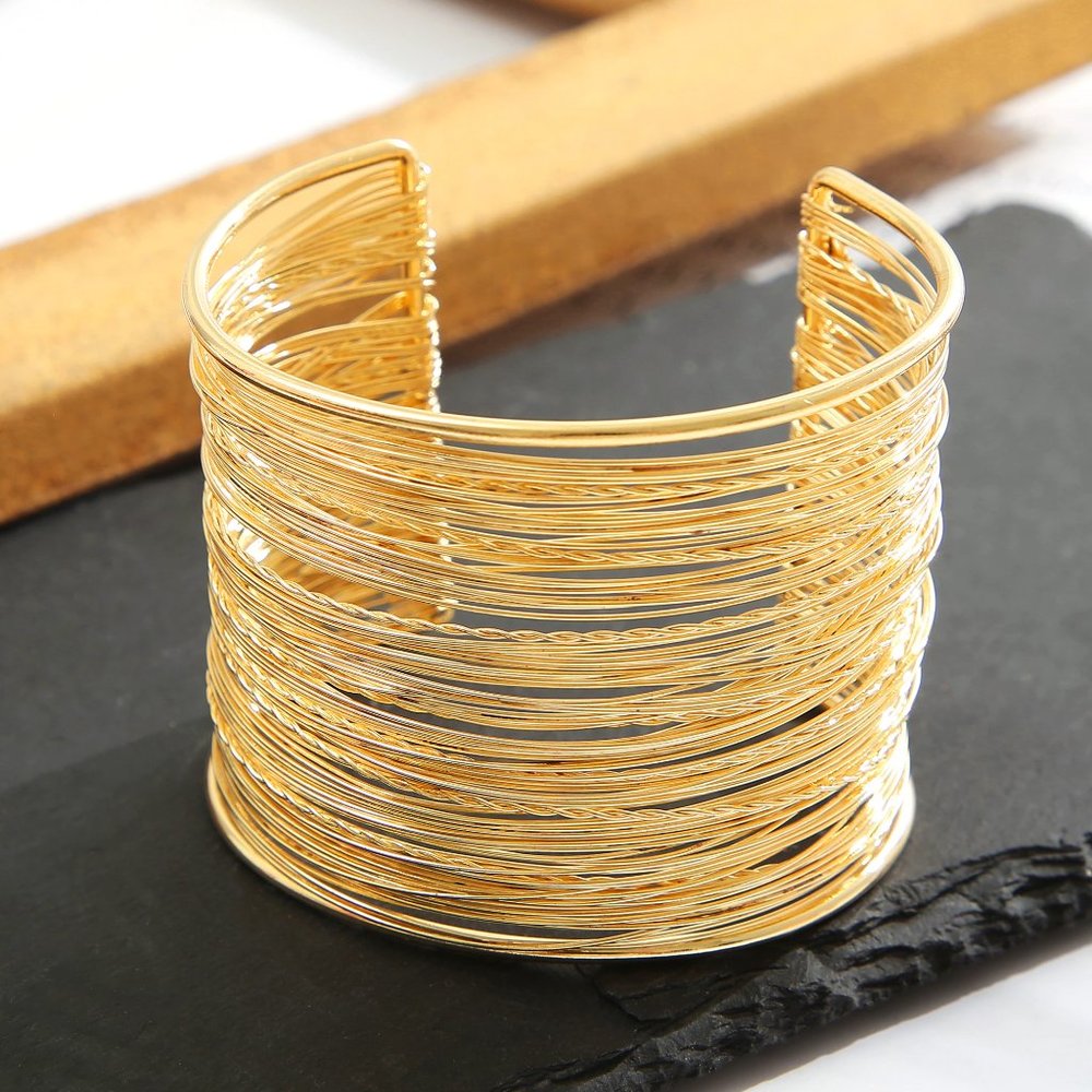 Gold Luxury Wire Bracelet Cuff